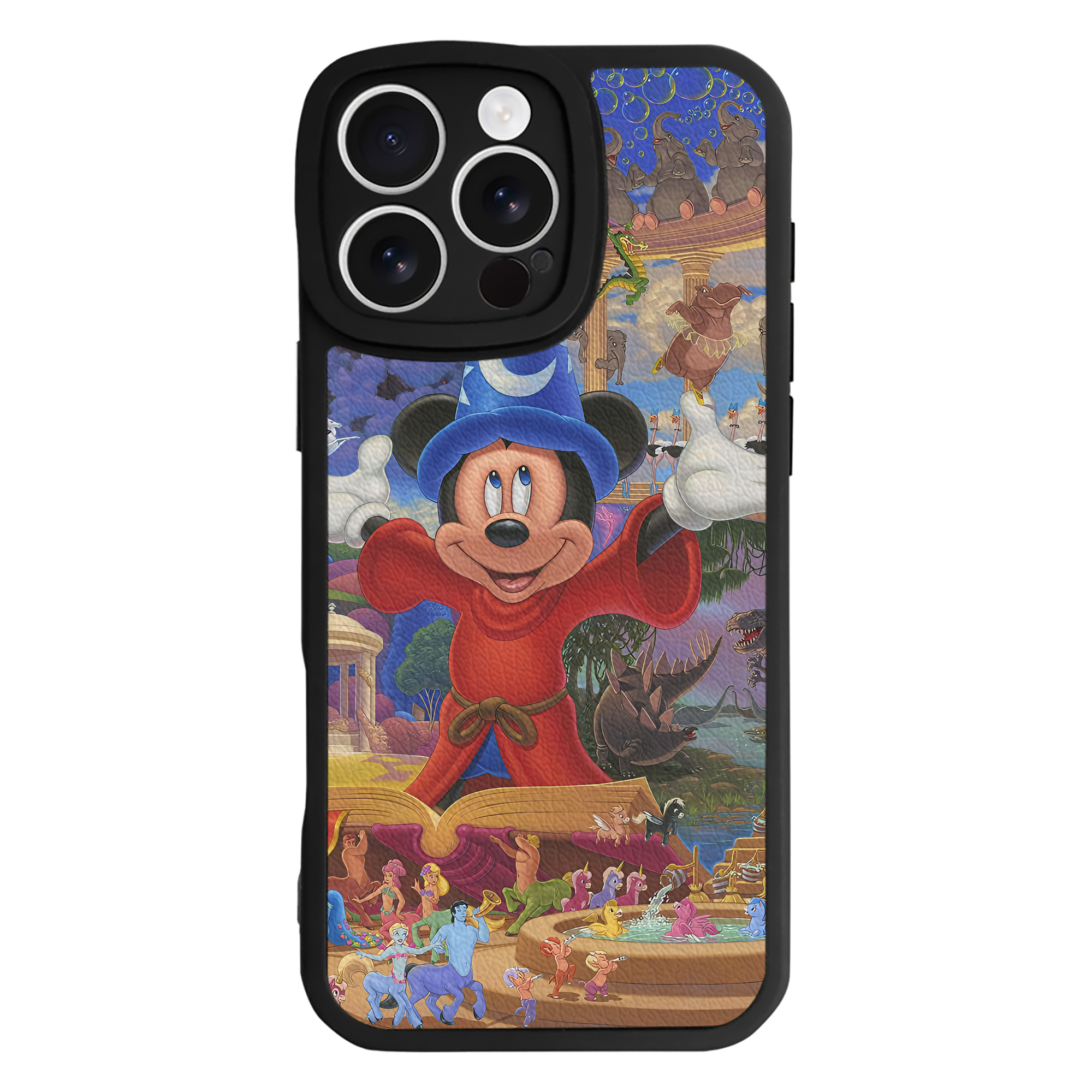 （画像用） ミッキーマウス Mickey Mouse 【iPhone 16シリーズ対応】シリコンスマホケース（レザー調） 材質：シリコン